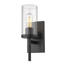 Golden 7011-1W BLK-CLR - Golden Lighting Winslett 1-light Wall Sconce in Matte Black